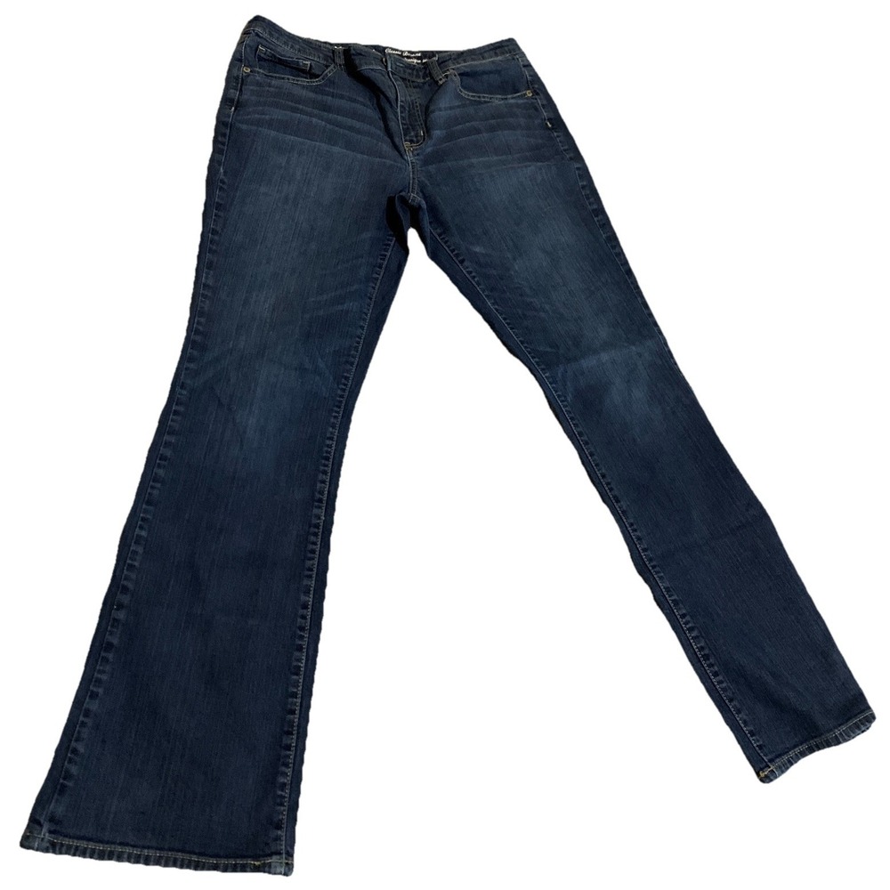 Merona Womens Classic Bootcut Jeans Dark Wash Stretch Denim Size 14